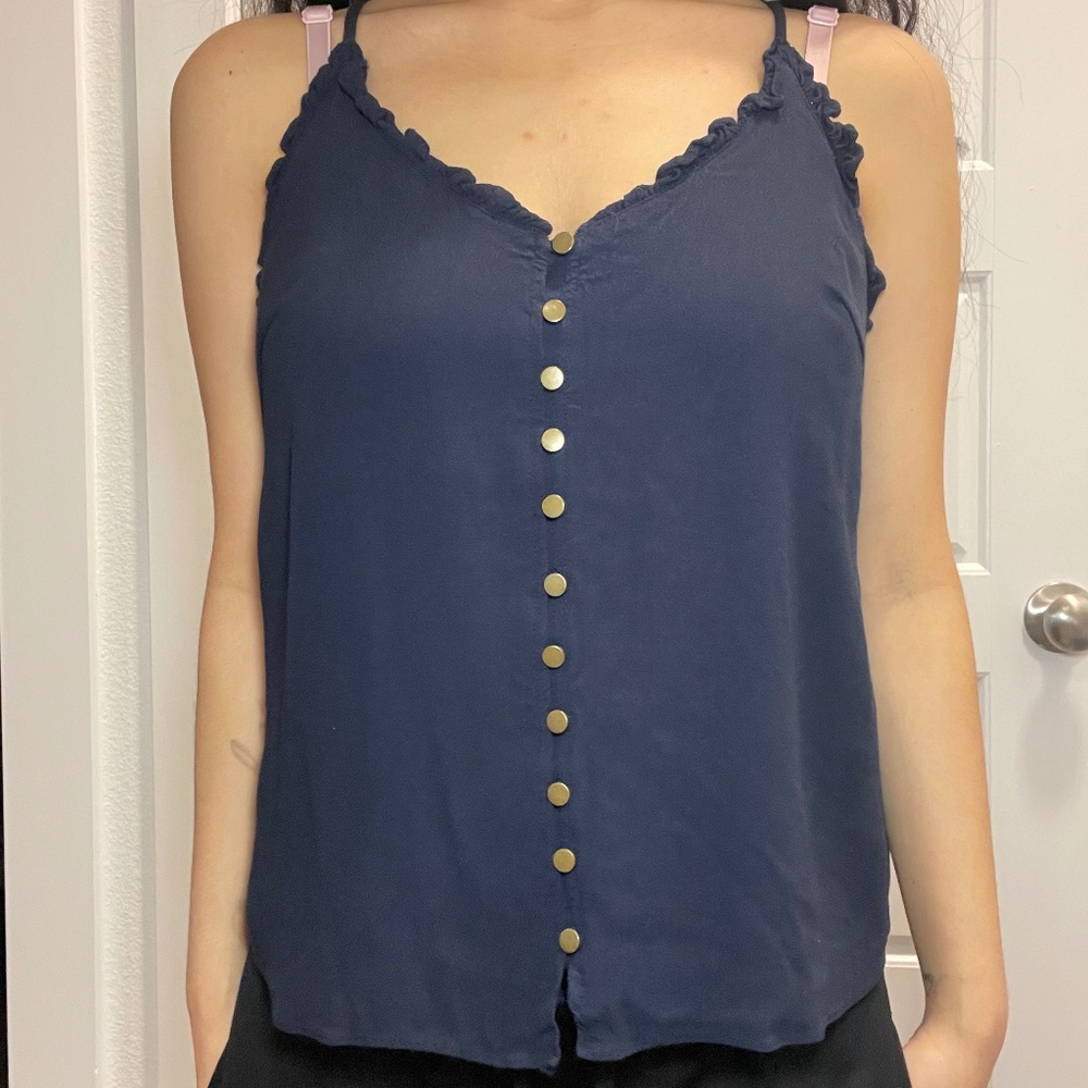 Navy blue tank top blouse